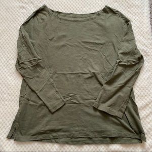J Crew Boatneck T-Shirt Frosty Olive